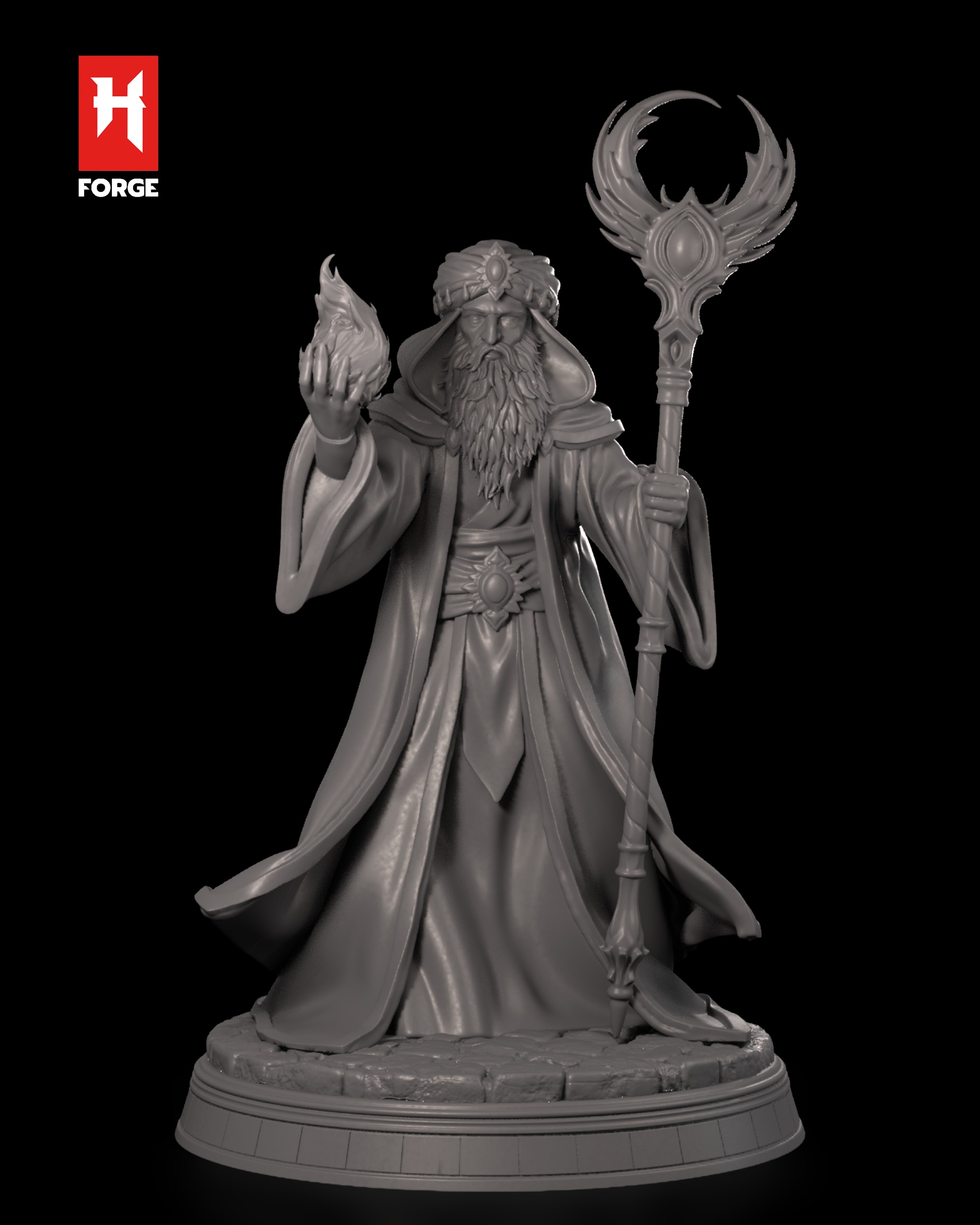 Human Wizard — clay detail